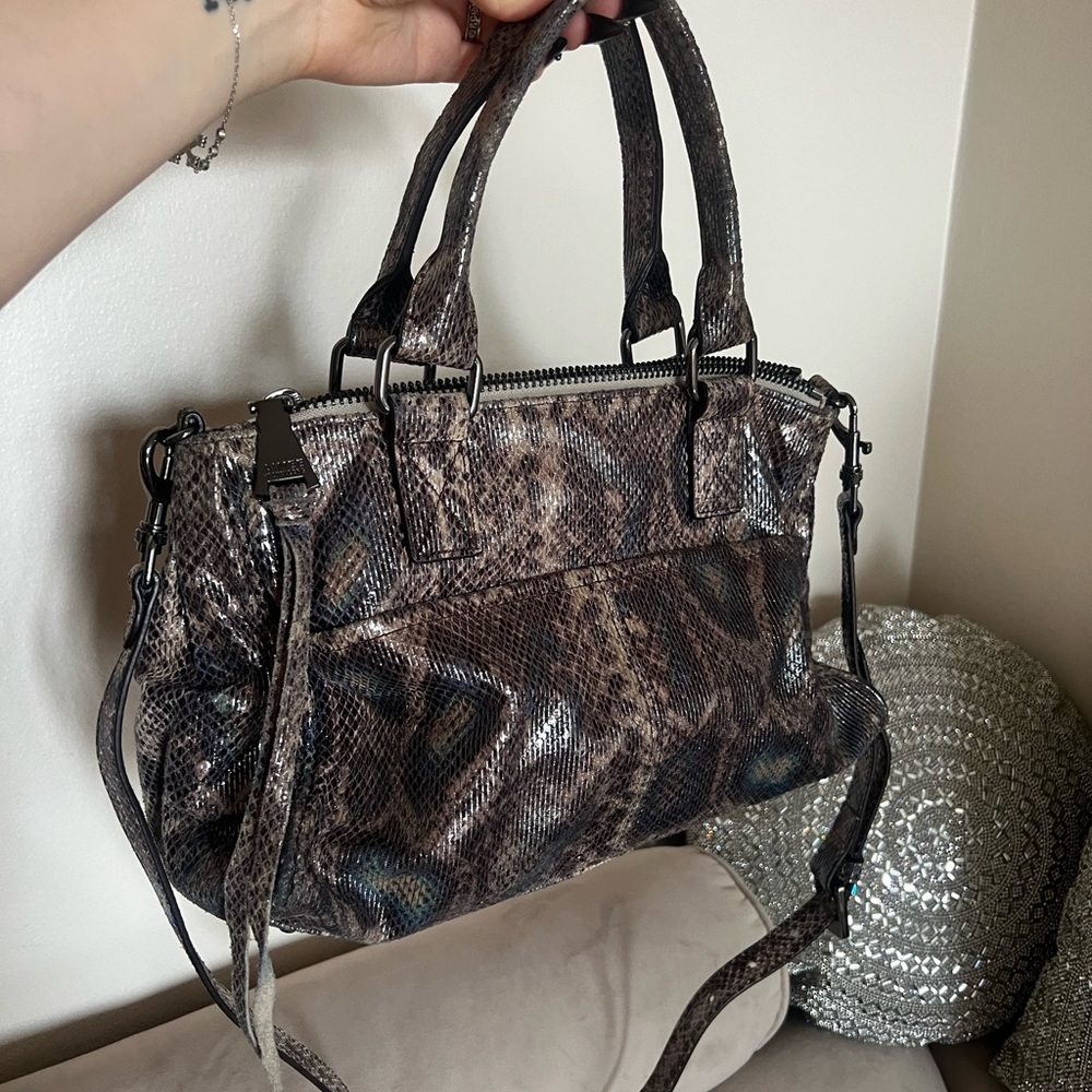 Brown Snake Print Women's Bag